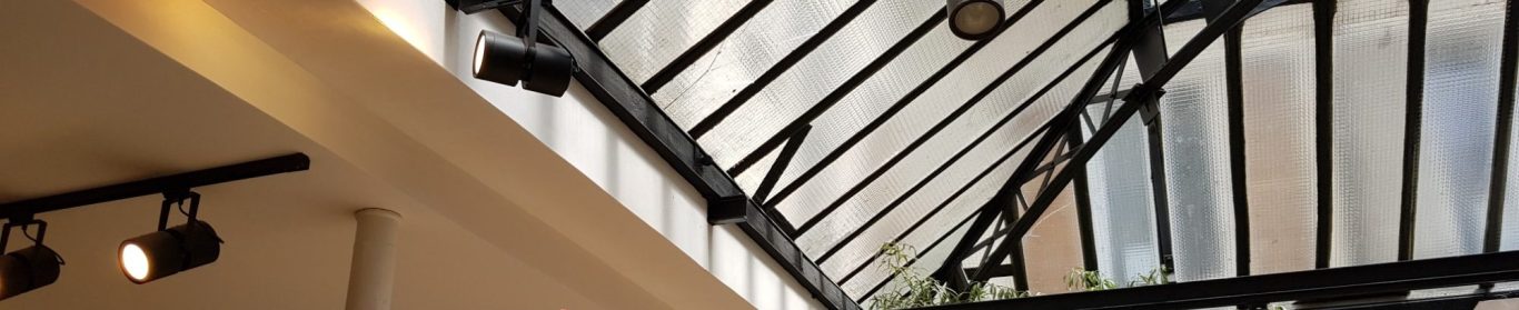 Inspection d’une verrière de cour d’immeuble avec infiltrations