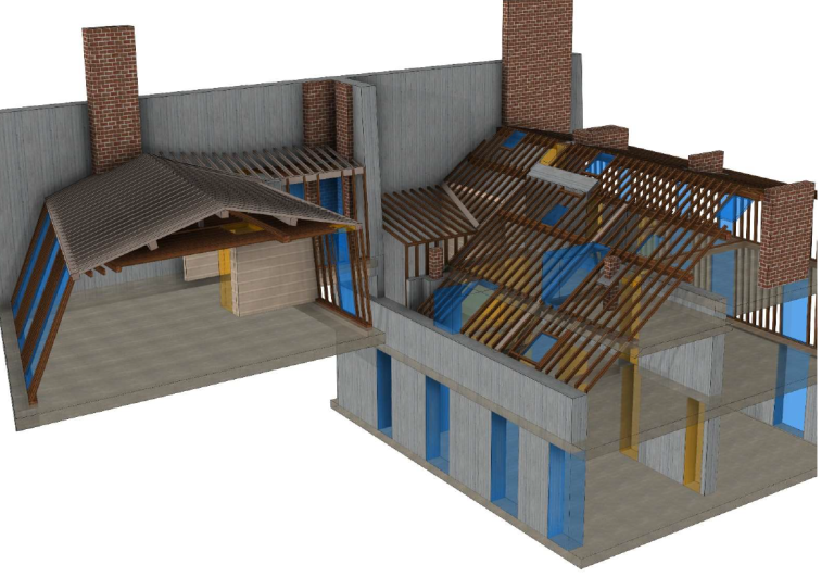 Modélisation 3D de charpente et structure ancienne