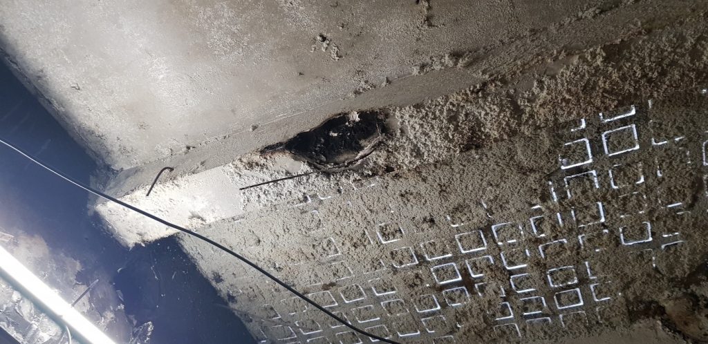 ARMATURE BA (BÉTON ARMÉ) DÉGRADÉE AU FEU