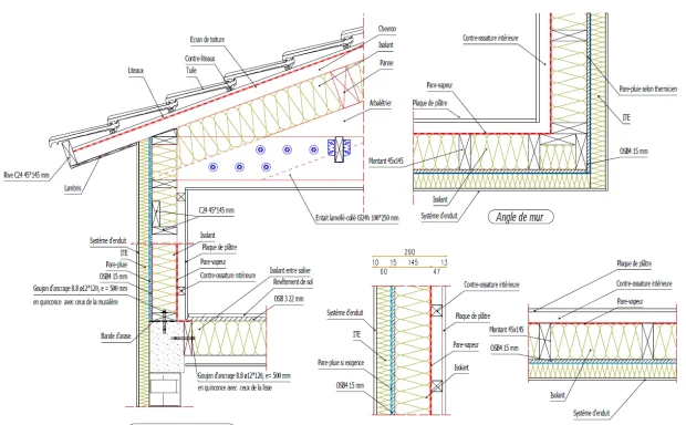 Plan de maison à ossature bois en surélévation