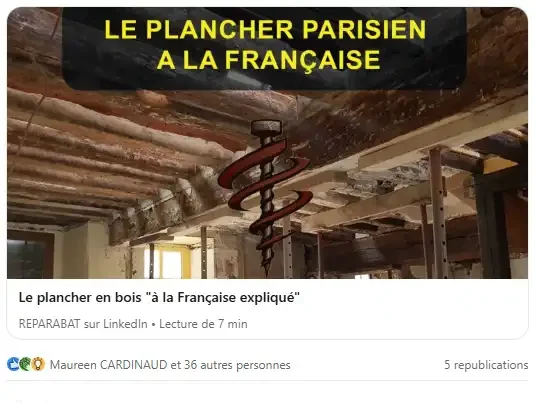 Article LinkedIn sur les planchers bois à la française